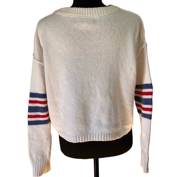 American Eagle Knit Crewneck Graphic Sweater  Relaxed Comfort Fit Women's Small - Picture 5 of 8